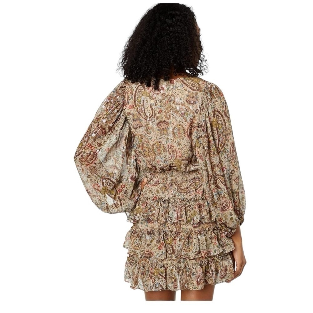 Vince Camuto Tiered Mini Dress paisley floral size Large NWT - Picture 4 of 5